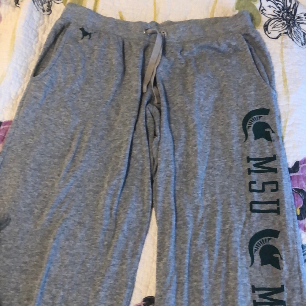 Pink Brand MSU Spartan medium grey sweatpants